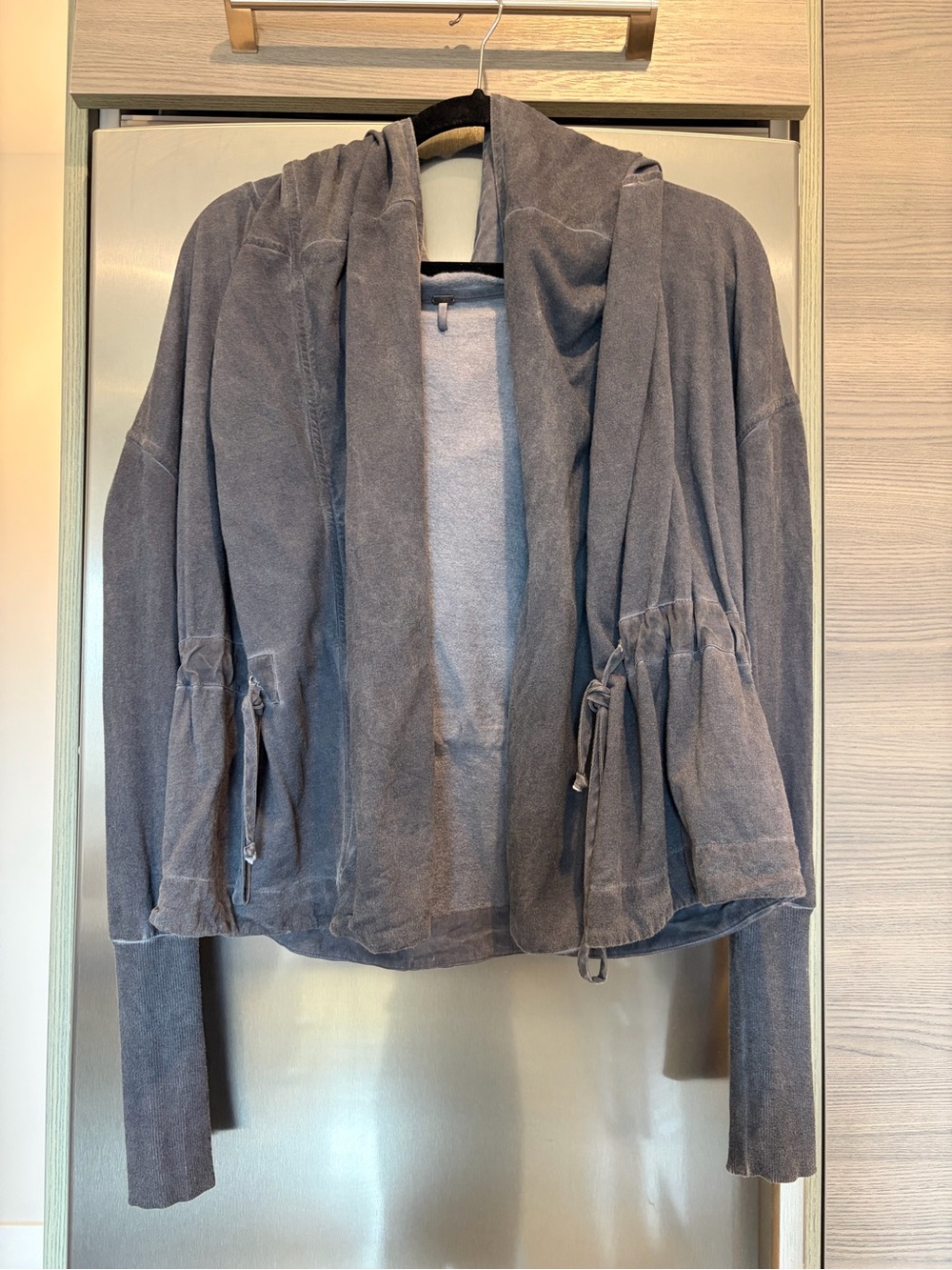 YFB Hooded Drawstring Jacket - Gray Blue